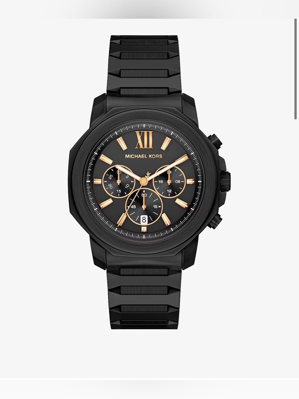 Michael Kors Men's Prescott Chronograph Black IP Stainless Steel Watch, 44mm